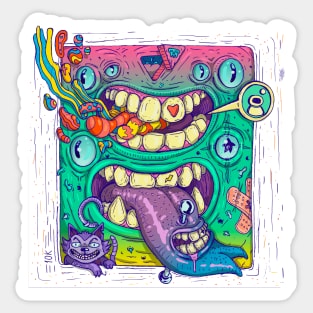 Monster face Sticker